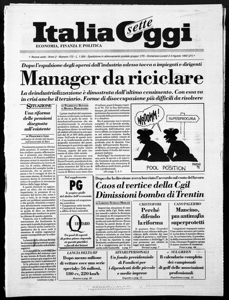 Italia oggi : quotidiano di economia finanza e politica